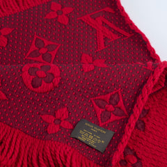 Louis Vuitton Wool Logomania Scarf Red