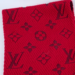 Louis Vuitton Wool Logomania Scarf Red
