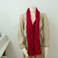 Louis Vuitton Wool Logomania Scarf Red