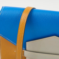 Hermes Faco II chevre Mysore pouch clutch crossbody tri color - A stamp