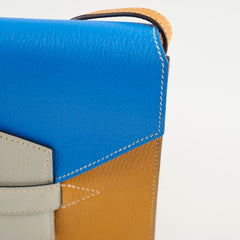 Hermes Faco II chevre Mysore pouch clutch crossbody tri color - A stamp