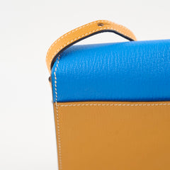 Hermes Faco II chevre Mysore pouch clutch crossbody tri color - A stamp