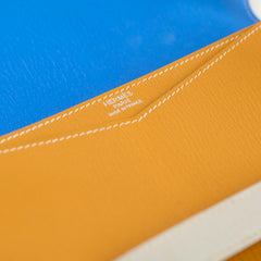 Hermes Faco II chevre Mysore pouch clutch crossbody tri color - A stamp