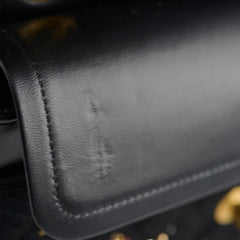 Chanel Medium Classic Crystal Embellished Flap Bag Black Microchip