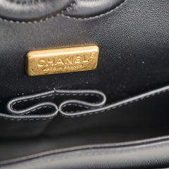 Chanel Medium Classic Crystal Embellished Flap Bag Black Microchip