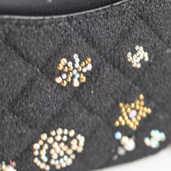 Chanel Medium Classic Crystal Embellished Flap Bag Black Microchip