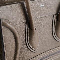 Celine Micro Luggage Grained Leather Taupe