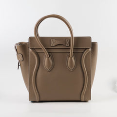 Celine Micro Luggage Grained Leather Taupe