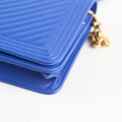 Chanel Boy Wallet on Chain Blue Lambksin