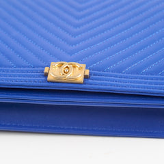 Chanel Boy Wallet on Chain Blue Lambksin