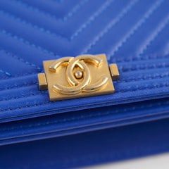 Chanel Boy Wallet on Chain Blue Lambksin