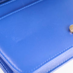 Chanel Boy Wallet on Chain Blue Lambksin