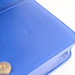 Chanel Boy Wallet on Chain Blue Lambksin