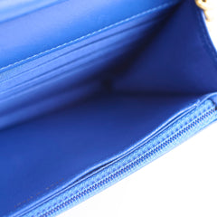 Chanel Boy Wallet on Chain Blue Lambksin