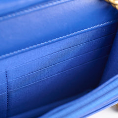 Chanel Boy Wallet on Chain Blue Lambksin