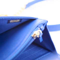 Chanel Boy Wallet on Chain Blue Lambksin