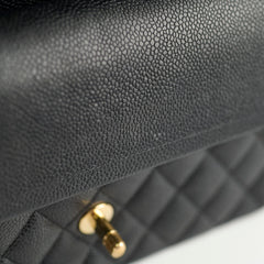 Chanel Medium/Large Caviar 24k Double Classic Flap Black