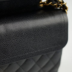 Chanel Medium/Large Caviar Double Classic Flap Black