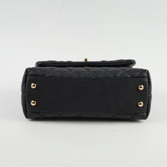 Chanel Small Coco Handle Caviar Black