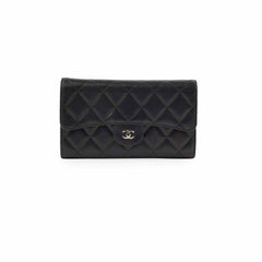 Chanel Lambskin Long Wallet Black