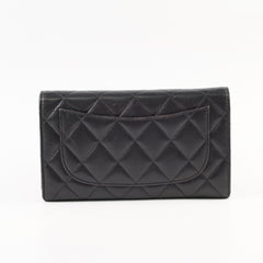 Chanel Lambskin Long Wallet Black