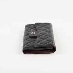 Chanel Lambskin Long Wallet Black