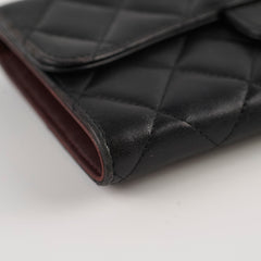 Chanel Lambskin Long Wallet Black