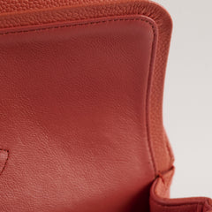 Chanel Medium/Large 24k plated caviar classic flap salmon