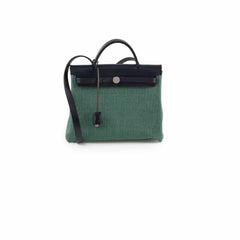 Hermes Herbag Zip 31 Criss Viking Quadrille Dark Green, Navy