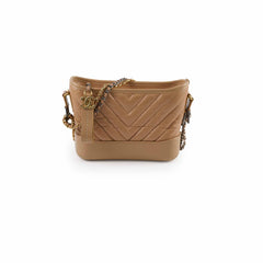 Chanel Small Chevron Grabrielle Bag Beige