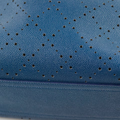 Chanel Perforated Drawstring Bucket Bag Blue