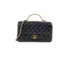 Chanel Seasonal Classic Flap Top Handle Lambskin Black 2024