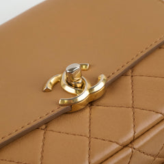 Chanel Seasonal Crossbody Bag with Pouch Tan