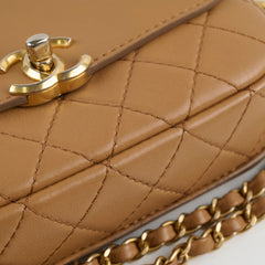 Chanel Seasonal Crossbody Bag with Pouch Tan