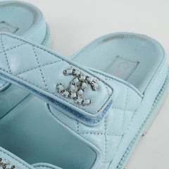 Chanel Blue Sandals Size 36