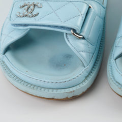 Chanel Blue Sandals Size 36