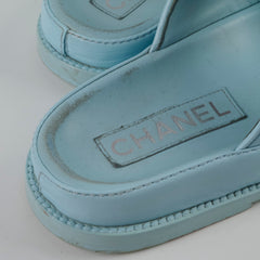 Chanel Blue Sandals Size 36