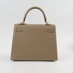 Hermes Kelly 25 Gris Asphalt Epsom C Stamp 2018