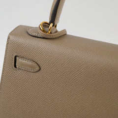 Hermes Kelly 25 Gris Asphalt Epsom C Stamp 2018