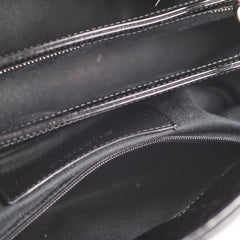 Chanel Mademoiselle Matelasse Coco Mark Bowling Bag Patent Black