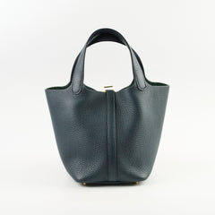 Hermes Picotin 18 Vert Cypres Clemence GHW