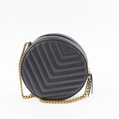 Saint Laurent Round Quilted Leather Black