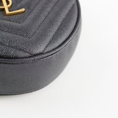 Saint Laurent Round Quilted Leather Black