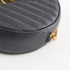 Saint Laurent Round Quilted Leather Black