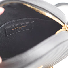 Saint Laurent Round Quilted Leather Black