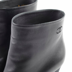 Chanel Women Boots Black 37.5C