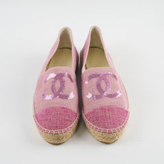 Chanel Sequin Espadrilles Pink Size 40