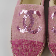 Chanel Sequin Espadrilles Pink Size 40