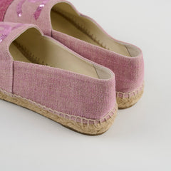 Chanel Sequin Espadrilles Pink Size 40