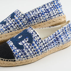 Chanel Espadrilles Tweed Blue Size 40